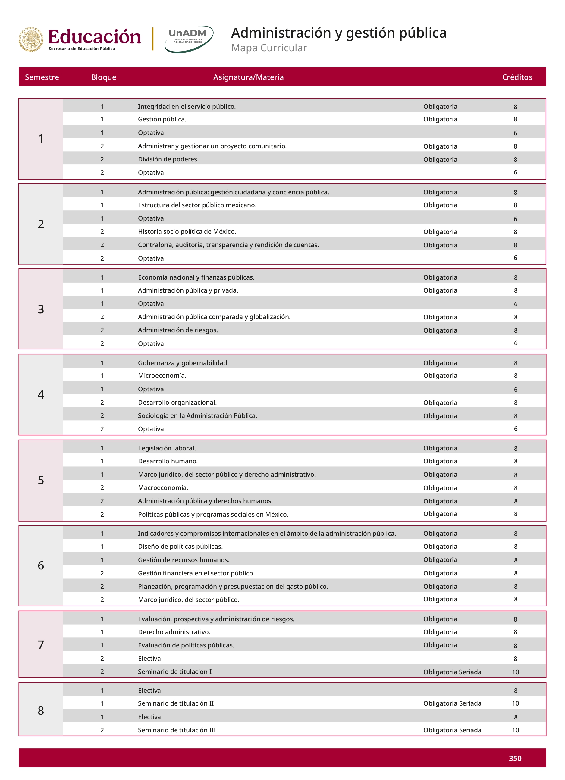 Mapa curricular